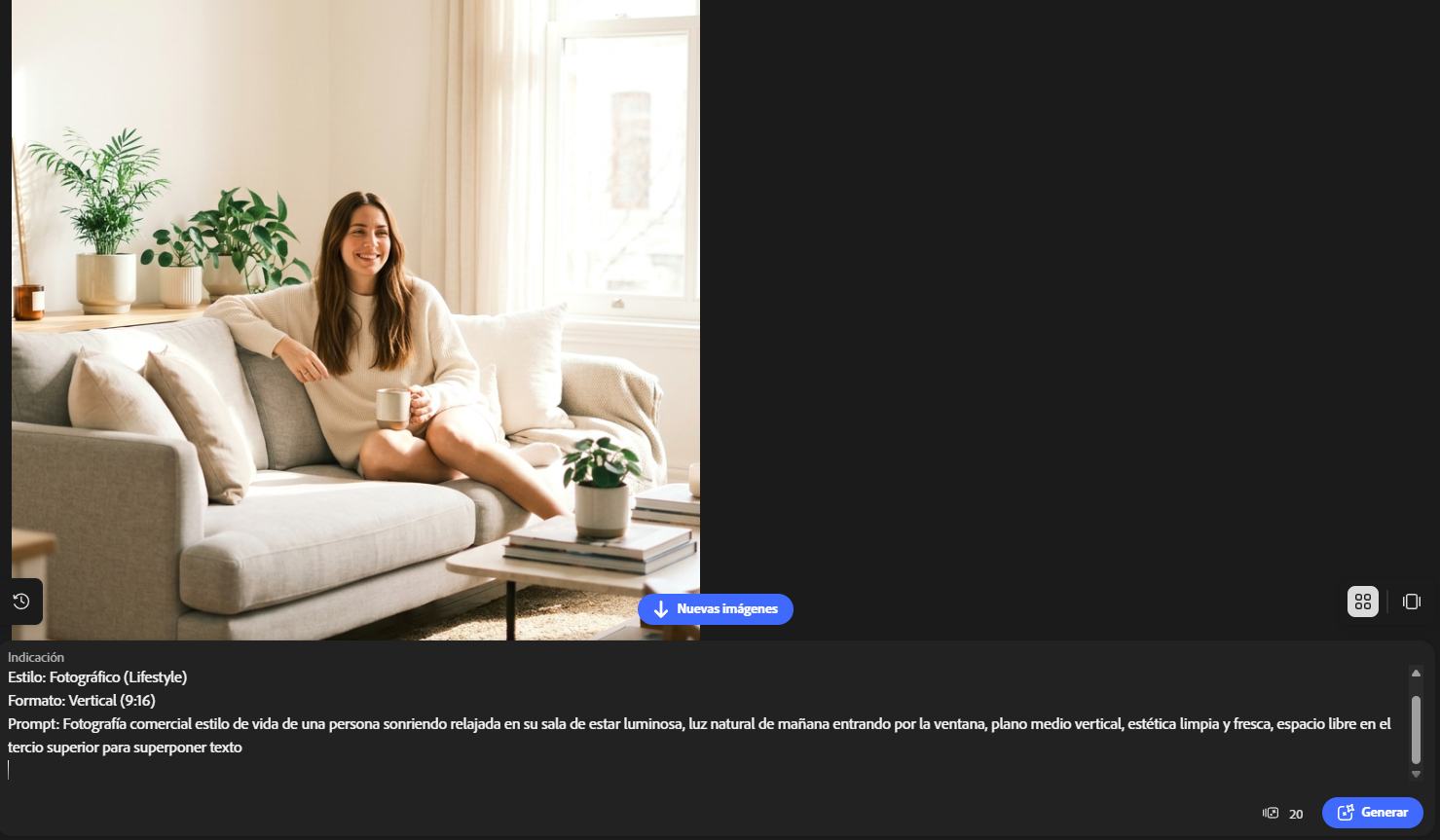 Ejemplo de generación de imagen para redes sociales con Adobe Firefly