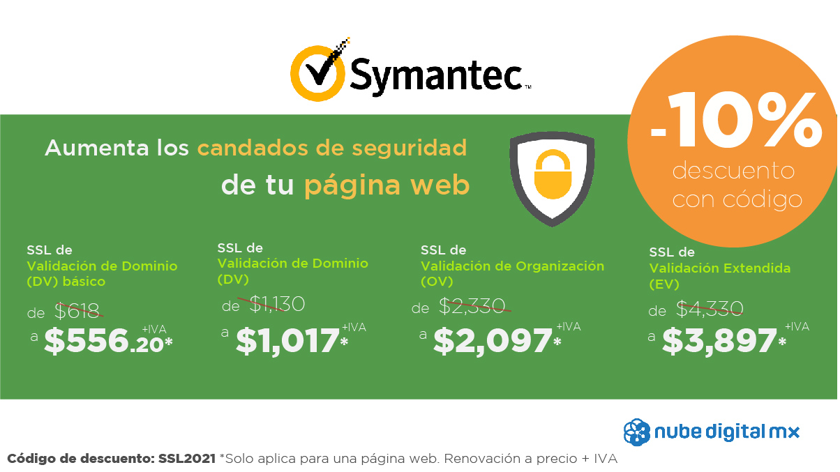 Código de descuento para certificado SSL