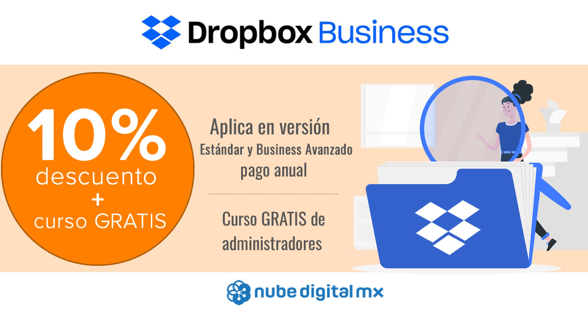  ¡Dropbox Business con 10% de descuento + curso gratis!
