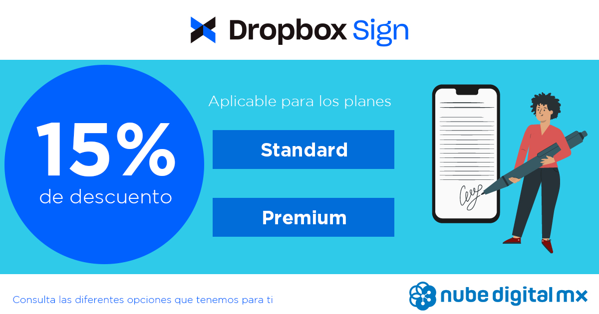 Utiliza la firma electrónica de Dropbox Sign con este descuento