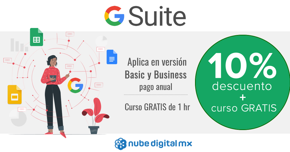 10% de descuento en G Suite + curso gratis en línea 