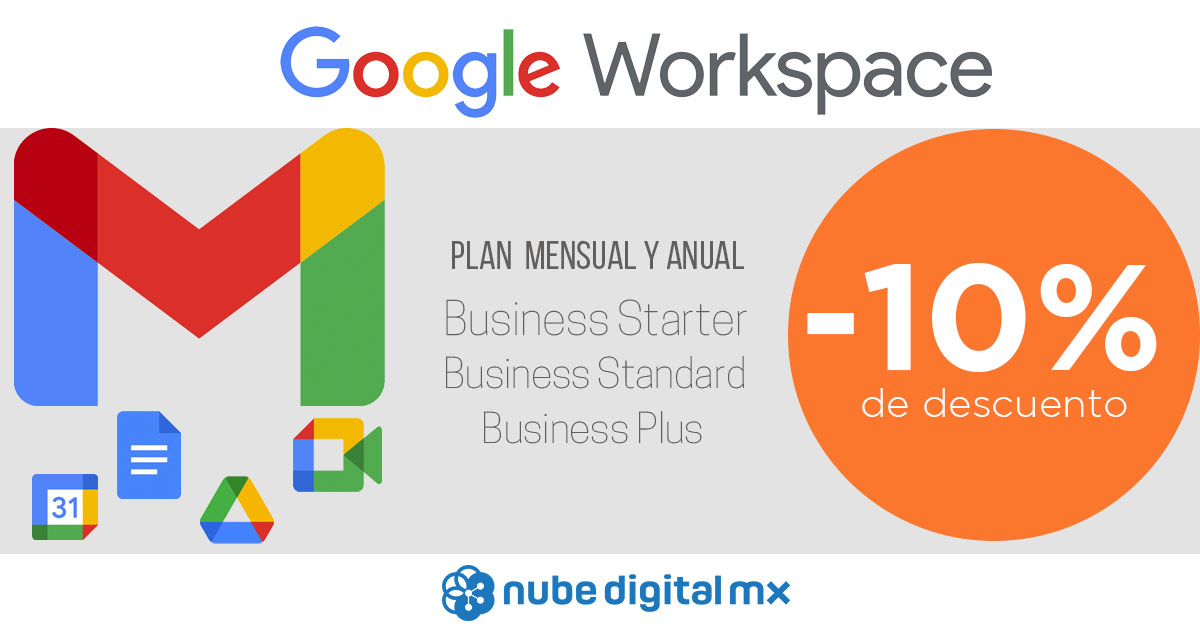 10% de descuento en los planes de Google Workspace