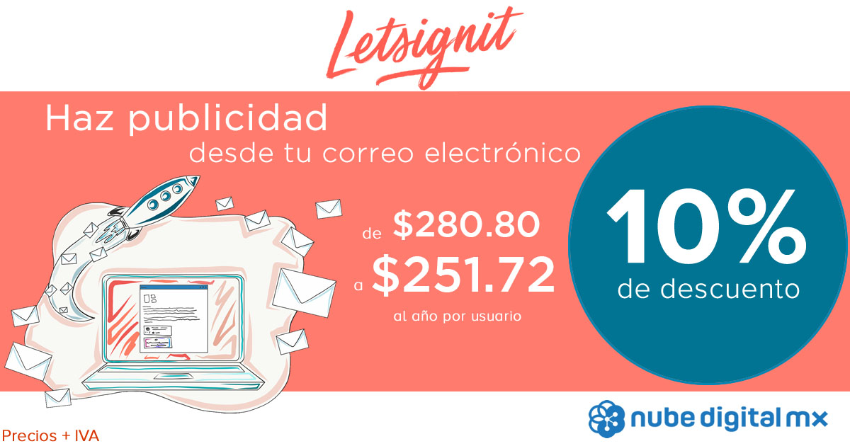 Descuento especial 10% en Letsignit, la firma de correo para empresas